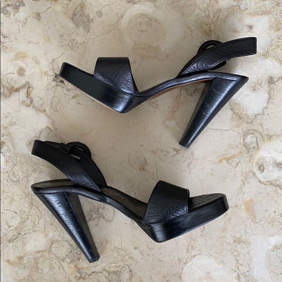 Walter Steiger Tapered Heeled Platform Leather Sandals - Picture 5 of 7